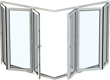 An example corner Bi-fold door set