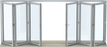 Bi-fold door with 6 panels