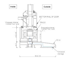 Standard threshold detail (open out)